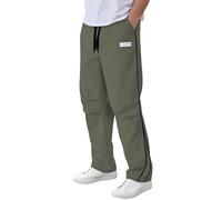 Cargo Trousers Men's Plain Chino Trousers Trendy Work Trousers Elastic Waist Ties Trousers Cotton Dungarees with Pockets Outdoor Hiking Trousers Men's Chino Trousers Baggy Casual Trousers, O Green, XL