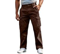 Cargo Trousers Men's Regular Fit Work Trousers Elastic Waist Outdoor Trousers Long Trousers with Pockets and Elastic Waistband Jogging Bottoms Stretch Leisure Trousers Waterproof Sports Trousers, O