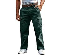 Cargo Trousers Men's Regular Fit Work Trousers Elastic Waist Outdoor Trousers Long Trousers with Pockets and Elastic Waistband Jogging Bottoms Stretch Leisure Trousers Waterproof Sports Trousers, O
