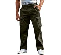 Cargo Trousers Men's Regular Fit Work Trousers Elastic Waist Outdoor Trousers Long Trousers with Pockets and Elastic Waistband Jogging Bottoms Stretch Leisure Trousers Waterproof Sports Trousers, O