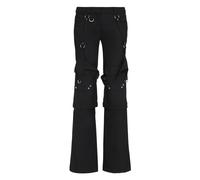 Cargo Trousers with Decorative Buckles - female - Off White - Wide Trousers - Black - XS - Trousers XS