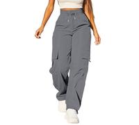 Cargo Trousers Women Elasticated High Waist Joggers Combat Trousers | Multiple Pockets Baggy Wide Leg Ladies Sweatpants Lightweight Tracksuit Bottoms For Casual Hiking Walking Jogging