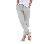 Cargo Trousers Women Plain Travel Strip Athletic Skinny Multicolor Flattering Oversize Plaid Sport Champagne Tracksuit Bottoms (Grey,XXL)