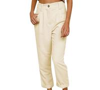 Cargo Trousers Women Work Vintage Corduroy Trousers Women Barrel Mid-Rise Elasticated Waist Cord Pants Casual Loose Fit Baggy Wide Leg Capris Harem Pants Winter Warm Leisure Trousers with Pockets
