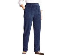 Cargo Trousers Women Work Vintage Corduroy Trousers Women Barrel Mid-Rise Elasticated Waist Cord Pants Casual Loose Fit Baggy Wide Leg Capris Harem Pants Winter Warm Leisure Trousers with Pockets