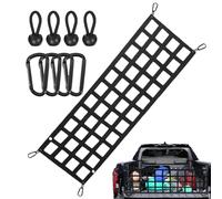 Cargo Truck Tailgate Net - Black UV Protected Cargo Net for Truck Tailgate | Weather Resistant Cargo Net with Hooks for Kayaks and Furniture, 152.4 x 45.72