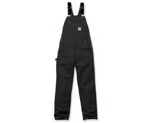 Carhartt 102776 Bib Overalls Black W30-W40 Workwear Duck Dungarees Pants