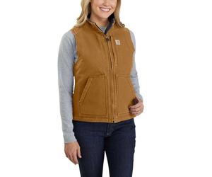 Carhartt 104224 Women's Washed Duck Mock Neck Gilet Bodywarmer Carhartt Brown /