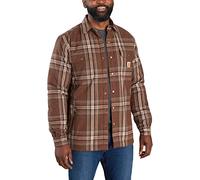 Carhartt 105430 Relaxed Fit Heavyweight Flannel Sherpa Lined Shirt Jacket BURNT SIENNA L