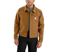 Men's Carhartt Mens Duck Relaxed Fit Full Zip Canvas Jacket - Brown - Size: Regular/36