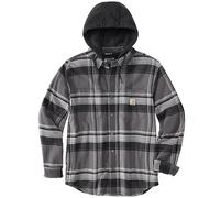 Carhartt Workwear 105938 Flannel Sherpa-Lined Hooded Shirt Jacket Blac M