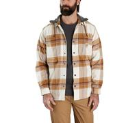 Carhartt 105938 Relaxed Fit Rugged Flex Flannel Fleece-Lined Hooded Shirt Jac CARHARTT® BROWN M