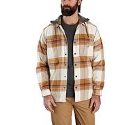 Carhartt 105938 Relaxed Fit Rugged Flex Flannel Fleece-Lined Hooded Shirt Jac CARHARTT® BROWN XL