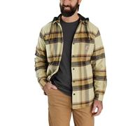 Carhartt 105938 Relaxed Fit Rugged Flex Flannel Fleece-Lined Hooded Shirt Jac DARK BROWN M