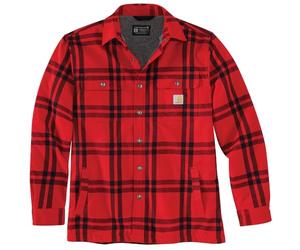 Carhartt 106354 Relaxed Fit Roane Flannel Sherpa-Lined Shirt Jac CRABAPPLE S