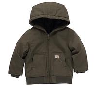 Carhartt Baby Boys Insulated Hooded Zip Up Jacket, olive green, 6 Months
