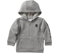 Carhartt Baby Boys Long-Sleeve Half-Zip Hooded Sweatshirt, Grey Heather, 18 Months