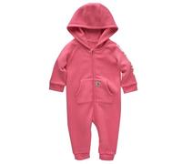 Carhartt Baby Girls Long Sleeve Zip Front Hooded Jumpsuit, pink lemonade, 6 Months