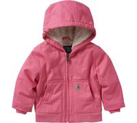 Carhartt Baby Girl's Sherpa-Lined Hooded Canvas Zip-Up Jacket Pink Lemonade
