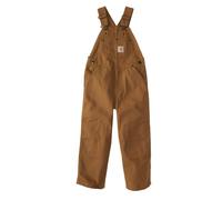 Carhartt Boys Canvas Bib Overalls (Lined and Unlined), Carhartt Brown Canvas, 12
