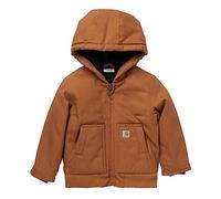 Carhartt Boys' Canvas Insulated Hooded Active Jac, Brown, 4T