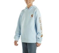 CARHARTT Boys' Hoodie Fleece Pullover Sweatshirt, Clear Sky Blue, 4