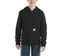 Carhartt Boys' Knit Long Sleeve Hoodneck Sweatshirt, Caviar Black, S