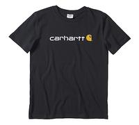 Carhartt Boys' Knit Short Sleeve Crewneck Logo T-Shirt, Caviar Black, Large (14/16)
