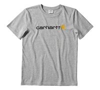 Carhartt Boys' Knit Short Sleeve Crewneck Logo T-Shirt, Grey, 4