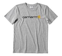 Carhartt Boys' Knit Short Sleeve Crewneck Logo T-Shirt, Grey, Medium (10/12)