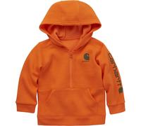 Carhartt Boys' Long-Sleeve Half-Zip Hooded Sweatshirt, Exotic Orange, 9 Months