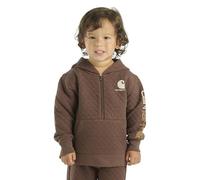 Carhartt Boys Long Sleeve Half Zip Hooded Sweatshirt, mid-brown, 18 Months