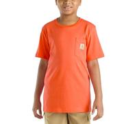 Carhartt - Boys' Short Sleeve Pocket T-Shirt with Tonal Logo, Medium Orange, 4T