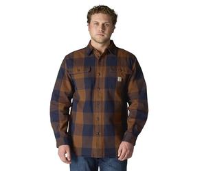 Carhartt Casual Cut Heavy Flannel Checked Long Sleeve Shirt Men's Loose Fit Heavyweight Flannel Long Sleeve Plaid Shirt (1 Set)