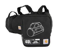 Carhartt Classic Round Duffel with Utility Pouch, Heavy-Duty, Water-Resistant Packable Gear Bag for Jobsite, Gym, and Travel, Black, 25L, 25l
