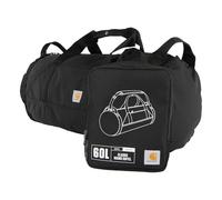 Carhartt Classic Round Duffel with Utility Pouch, Heavy-Duty, Water-Resistant Packable Gear Bag for Jobsite, Gym, and Travel, Black, 25L, 25l
