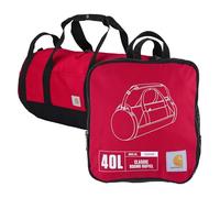 Carhartt Classic Round Duffel with Utility Pouch, Heavy-Duty, Water-Resistant Packable Gear Bag for Jobsite, Gym, and Travel, Industry Red, 40L