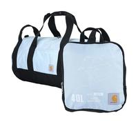 Carhartt Classic Round Duffel with Utility Pouch, Heavy-Duty, Water-Resistant Packable Gear Bag for Jobsite, Gym, and Travel, Early Fog, 40L