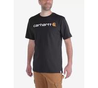 Carhartt Core Logo Short Sleeve T-shirt pure black white orange - XS