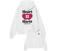 Carhartt - Cotton sweatshirt - W' Hooded Heart II Hartt Jacket Ash Heather for Women - Size XS - Grey Grey