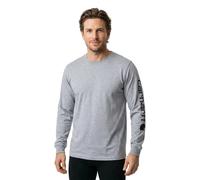 Carhartt Men's Signature Logo Long-Sleeve T-Shirt with Sleeve Logo Heather Grey S