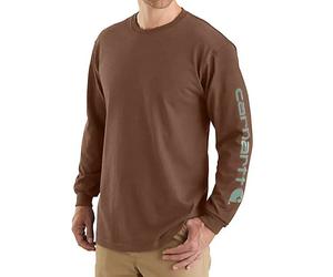 Carhartt EK231 Relaxed Fit Heavyweight Long-Sleeve Logo Sleeve Graphic T-Shirt