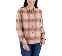 Carhartt Female Flannel shirt - rugged flex™ loose fit midweight flannel long-sleeve plaid shirt - Orange - S