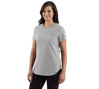 Carhartt Women's Plus Size Force Relaxed Fit Midweight Pocket T-Shirt, Heather Grey, M