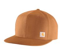 Carhartt Men's Firm Duck Flat Brim Cap, Brown, One Size