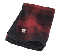 Carhartt Firm Duck Sherpa-Lined Throw Blanket, Reversible Pet Blanket, Hubbard Plaid