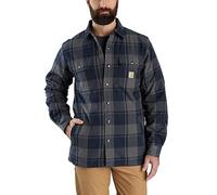Carhartt Flannel Relaxed Fit Sherpa Lined Shirt, navy, S