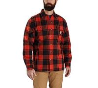 Carhartt Flannel Relaxed Fit Sherpa Lined Shirt, red, XL