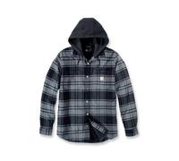Carhartt Flex Relaxed Fit Flannel Fleece Lined Hooded Shirt Jac Elm S