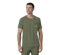 Carhartt Force Cross-Flex Men's Crew Neck Scrub Top, Olive, Medium